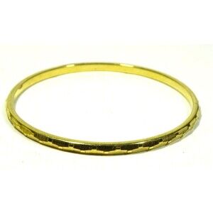 Vintage Monet Gold Tone Bracelet Bangle Textured Classic Minimalist Thin